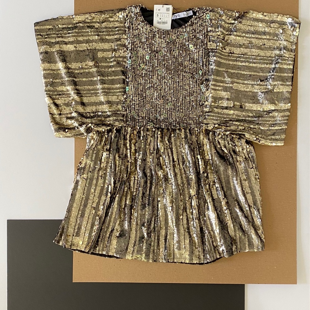 ZARA SEQUIN TUNIC TOP